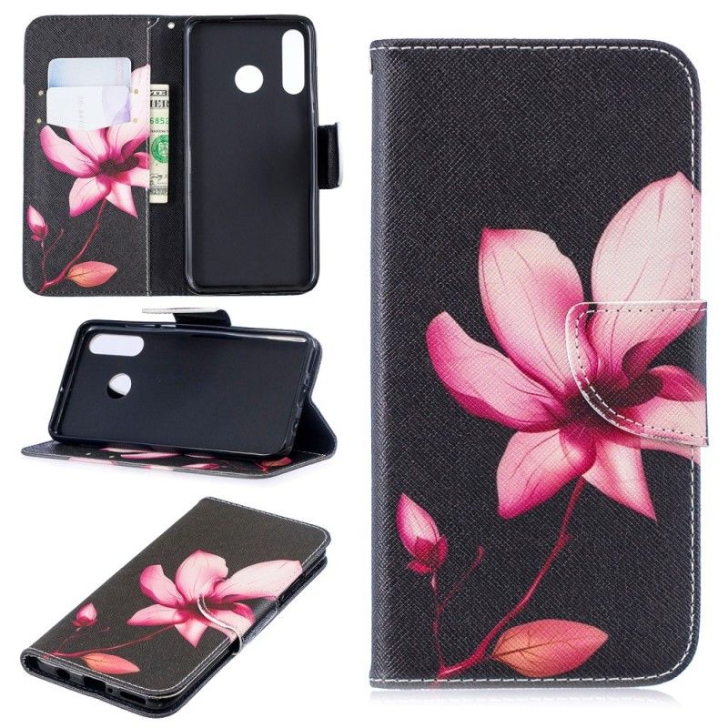 Cover Folio-hoesje Huawei P30 Lite Telefoonhoesje Roze Bloem