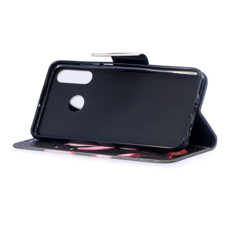 Cover Folio-hoesje Huawei P30 Lite Telefoonhoesje Roze Bloem