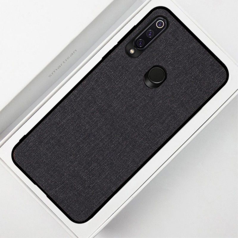 Hoesje Huawei P30 Lite Grijs Zwart Stof Textuur