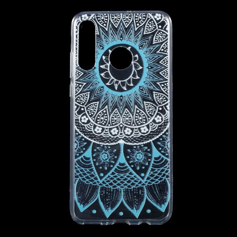 Hoesje Huawei P30 Lite Lichtblauw Roze Transparante Kleurrijke Mandala