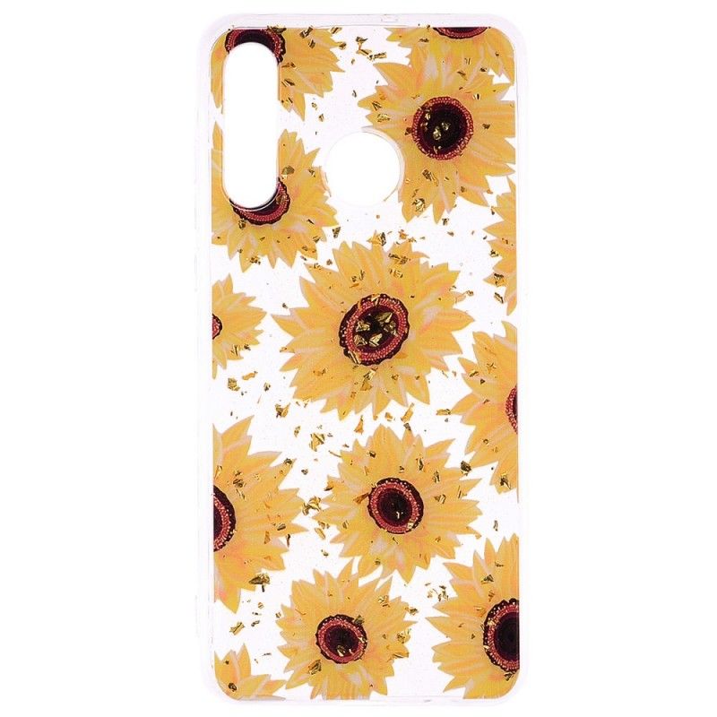 Hoesje Huawei P30 Lite Telefoonhoesje Meerdere Zonnebloemen