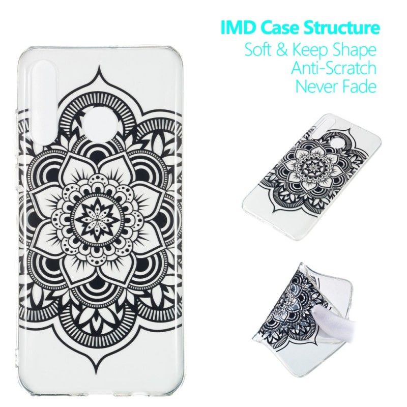 Hoesje Huawei P30 Lite Telefoonhoesje Zwarte Mandala Art