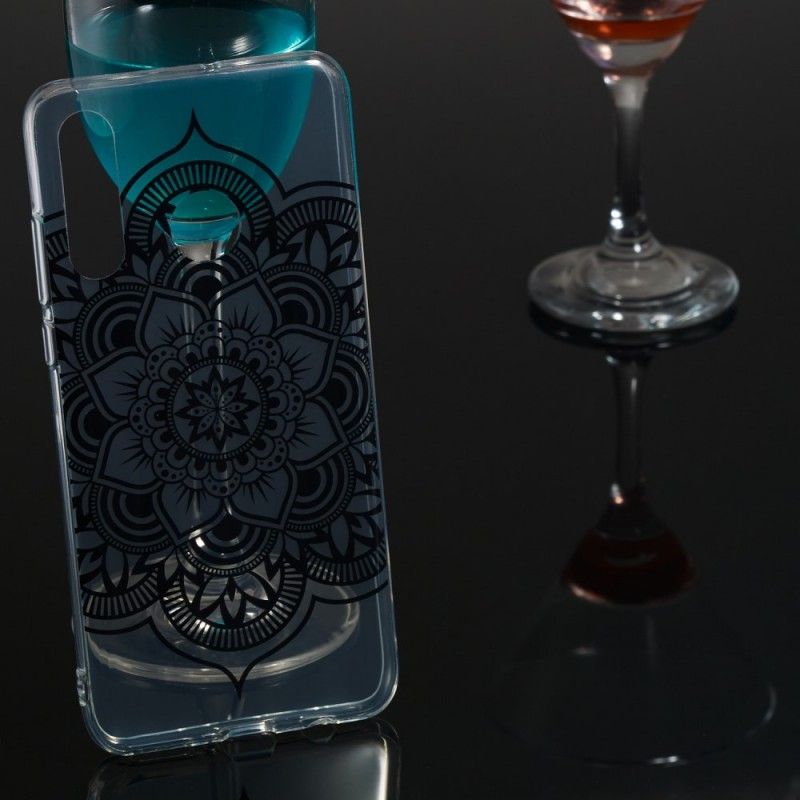 Hoesje Huawei P30 Lite Telefoonhoesje Zwarte Mandala Art