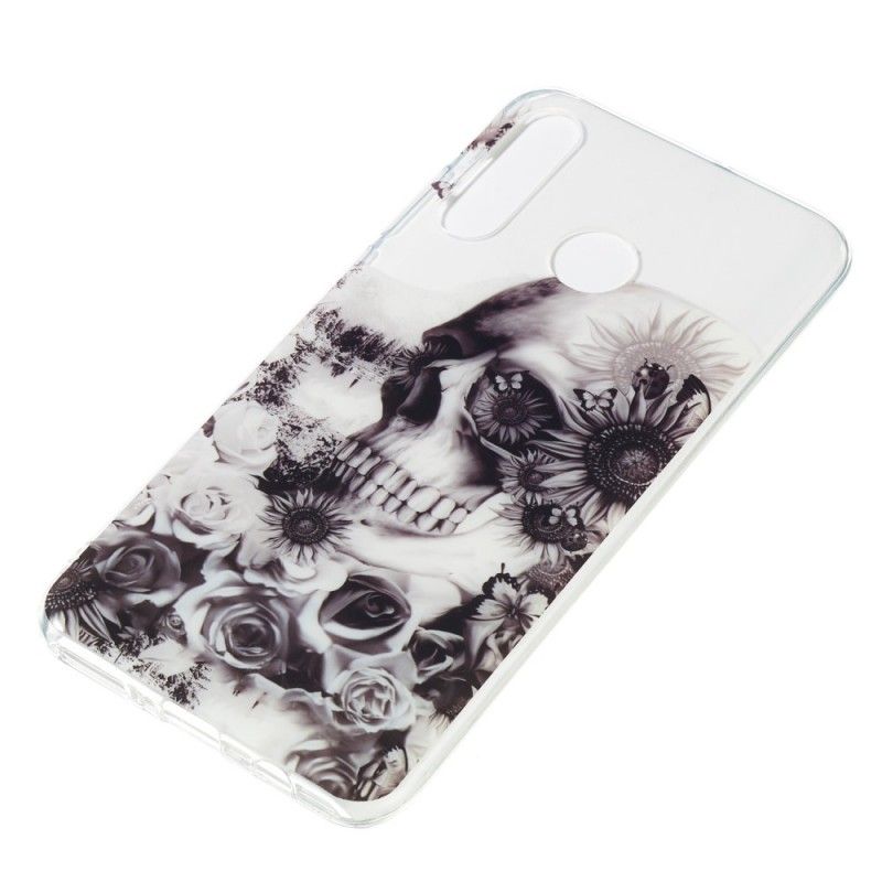 Hoesje Huawei P30 Lite Transparant Gebloemde Schedel