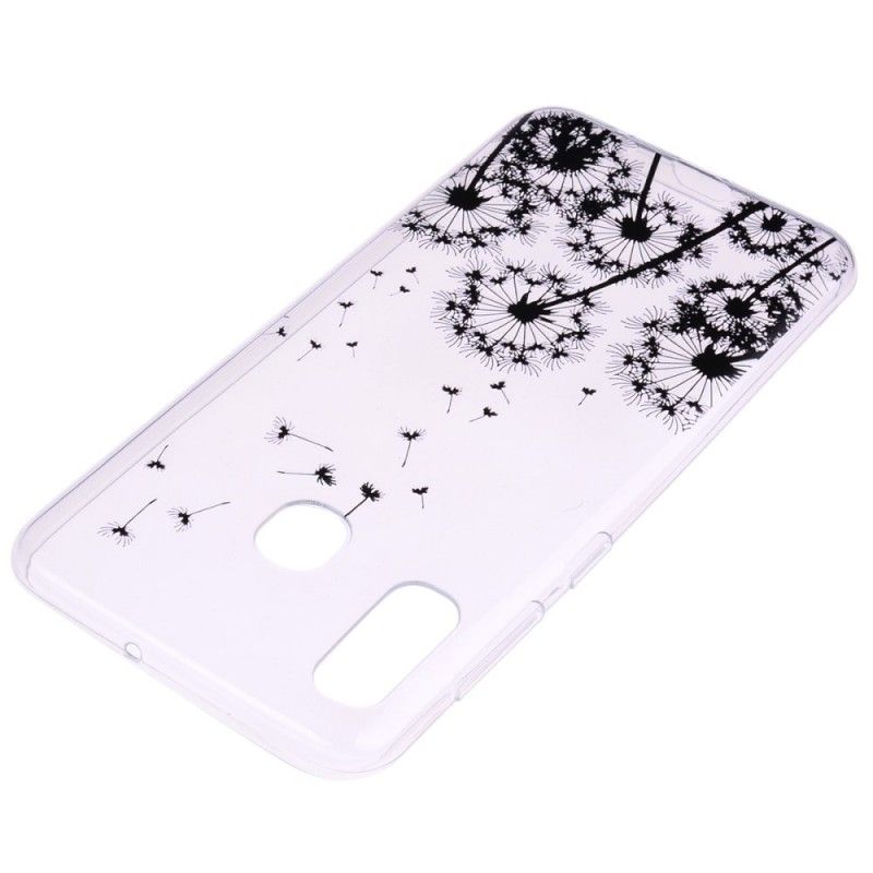 Hoesje voor Huawei P30 Lite Transparant Zwarte Paardebloemen