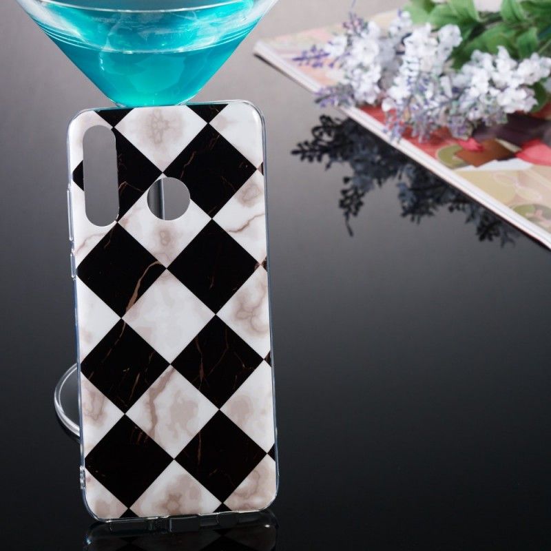 Hoesje voor Huawei P30 Lite Zwarte En Witte Vierkanten