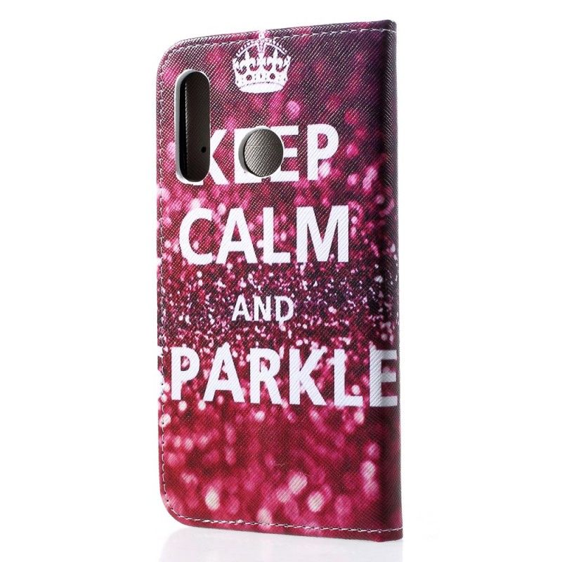 Leren Hoesje Huawei P30 Lite Blijf Kalm En Sprankelend