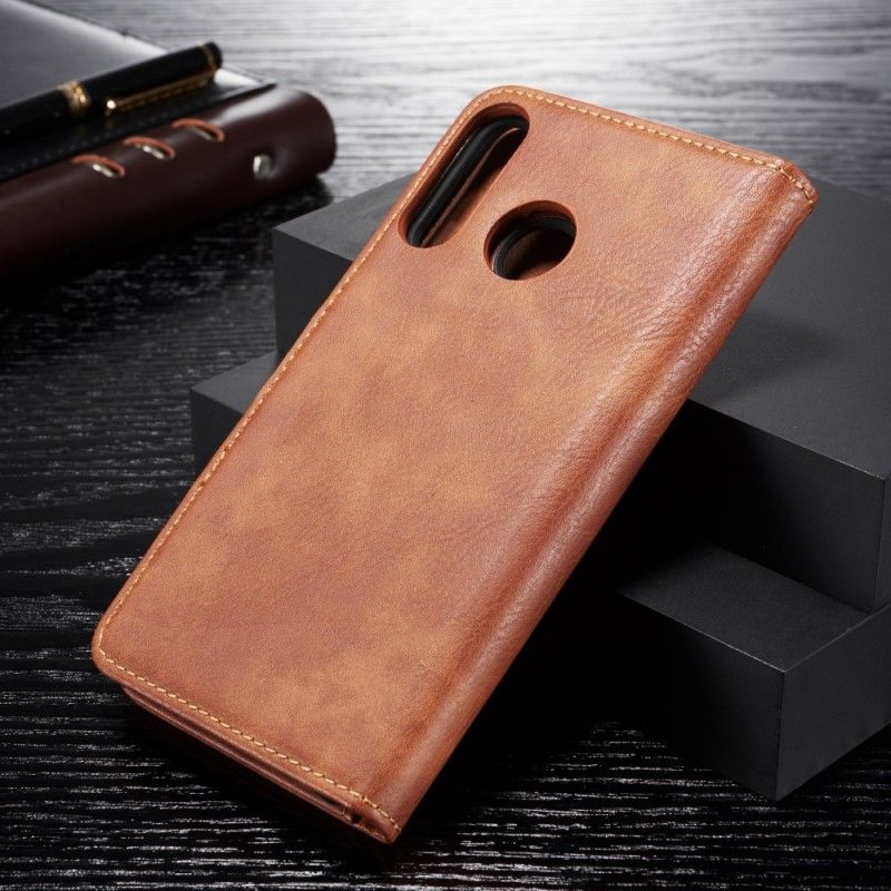 Leren Hoesje Huawei P30 Lite Grijs Zwart Telefoonhoesje Dg. Afneembare Ming