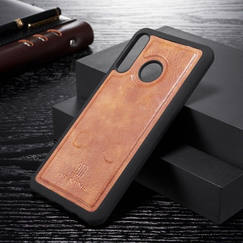 Leren Hoesje Huawei P30 Lite Grijs Zwart Telefoonhoesje Dg. Afneembare Ming