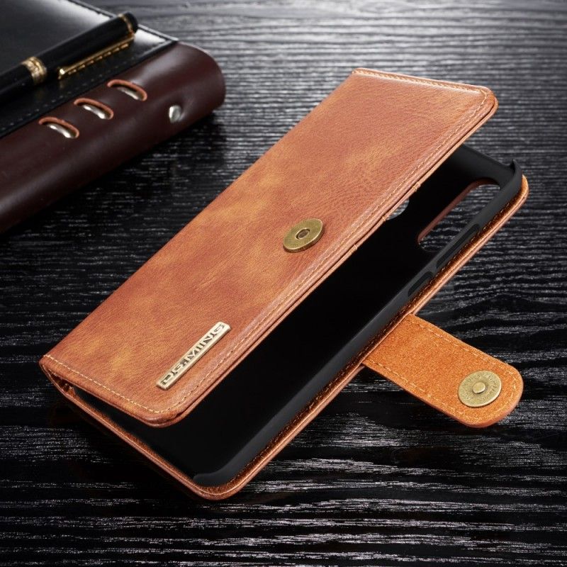 Leren Hoesje Huawei P30 Lite Grijs Zwart Telefoonhoesje Dg. Afneembare Ming