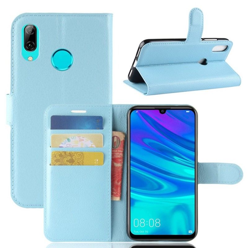 Leren Hoesje Huawei P30 Lite Wit Zwart Klassiek
