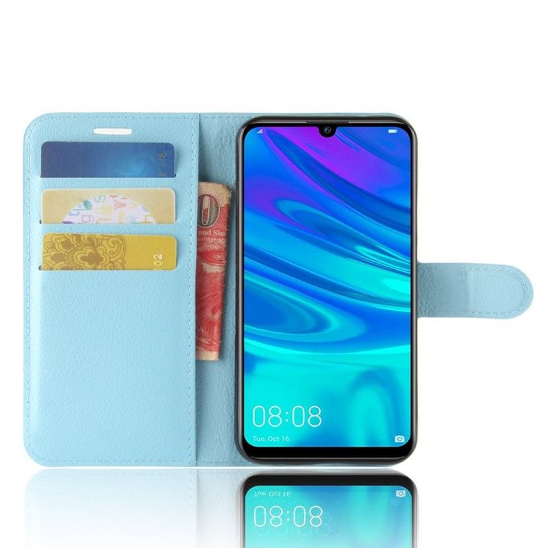 Leren Hoesje Huawei P30 Lite Wit Zwart Klassiek