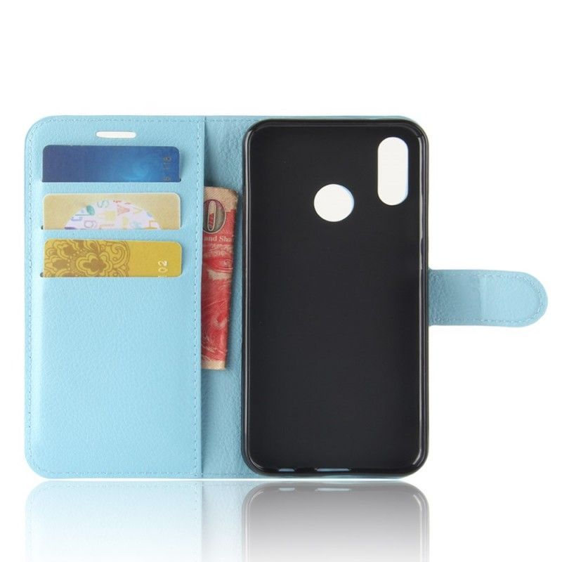 Leren Hoesje Huawei P30 Lite Wit Zwart Klassiek