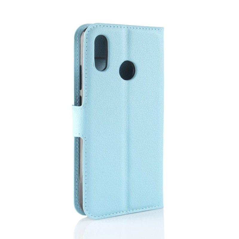 Leren Hoesje Huawei P30 Lite Wit Zwart Klassiek