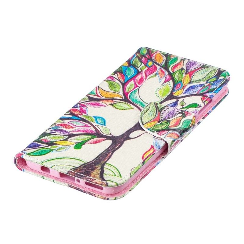 Leren Hoesje voor Huawei P30 Lite Gekleurde Boom