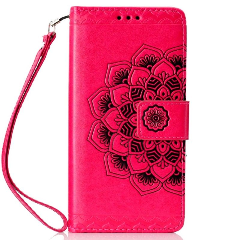 Leren Hoesje voor Huawei P30 Lite Grijs Zwart Chique Mandala