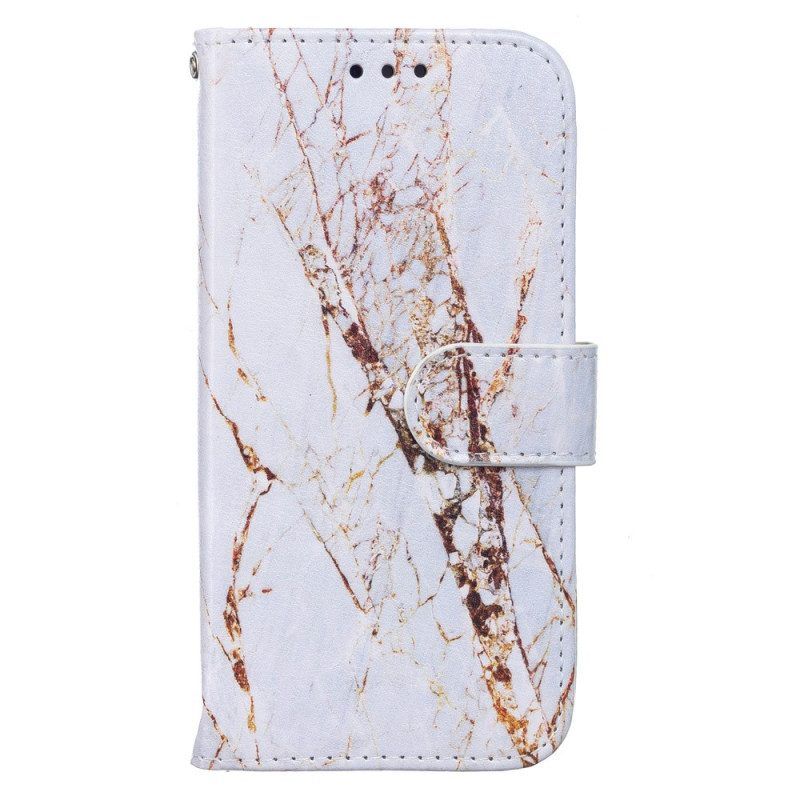 Folio-hoesje voor Samsung Galaxy A13 5G / A04s Klassiek Leereffect Azns