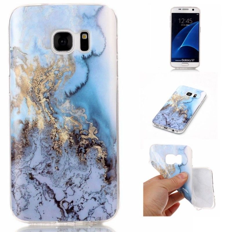 Case Hoesje Samsung Galaxy S7 Groen Wit Telefoonhoesje Ultieme Marmer