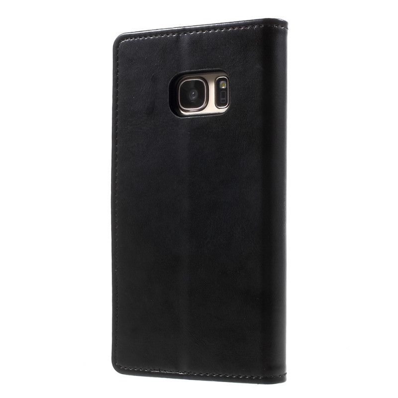 Cover Folio-hoesje Samsung Galaxy S7 Telefoonhoesje Kwikblauwe Maan Leereffect