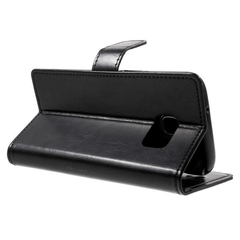Cover Folio-hoesje Samsung Galaxy S7 Telefoonhoesje Kwikblauwe Maan Leereffect