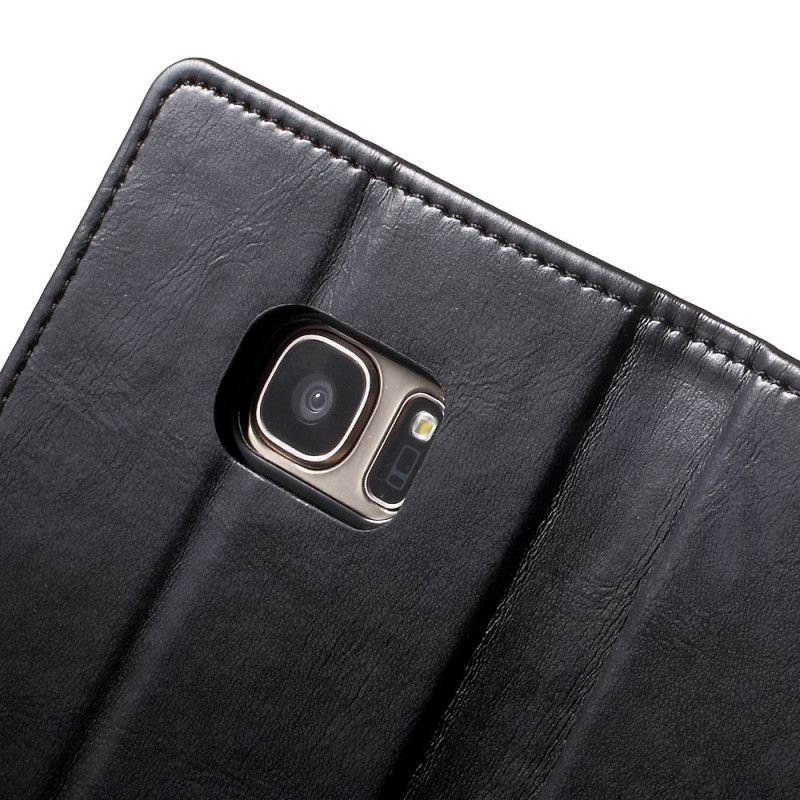 Cover Folio-hoesje Samsung Galaxy S7 Telefoonhoesje Kwikblauwe Maan Leereffect
