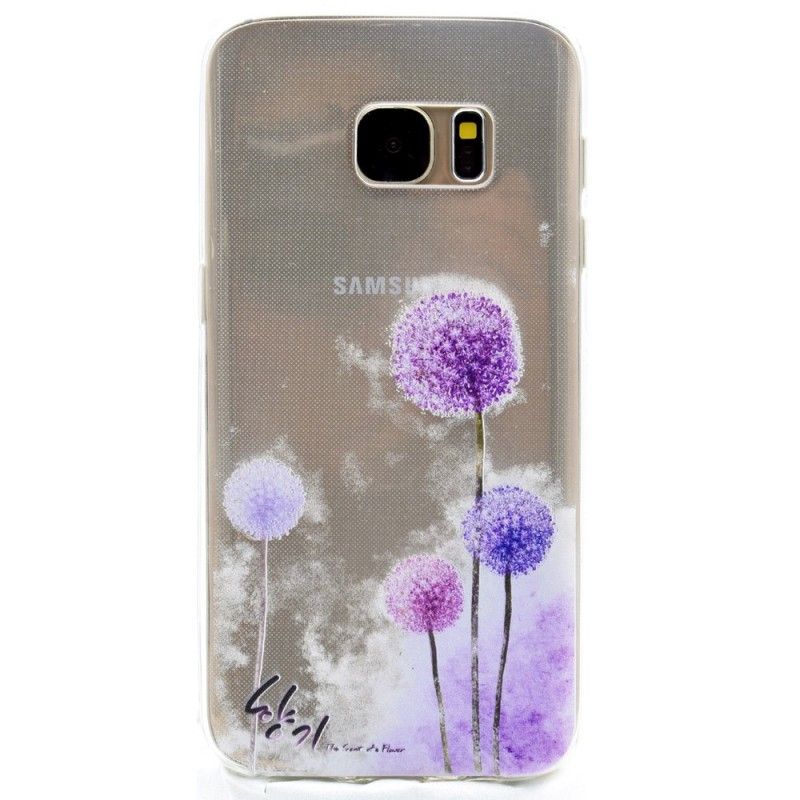 Hoesje Samsung Galaxy S7 Transparant Gekleurde Paardenbloemen