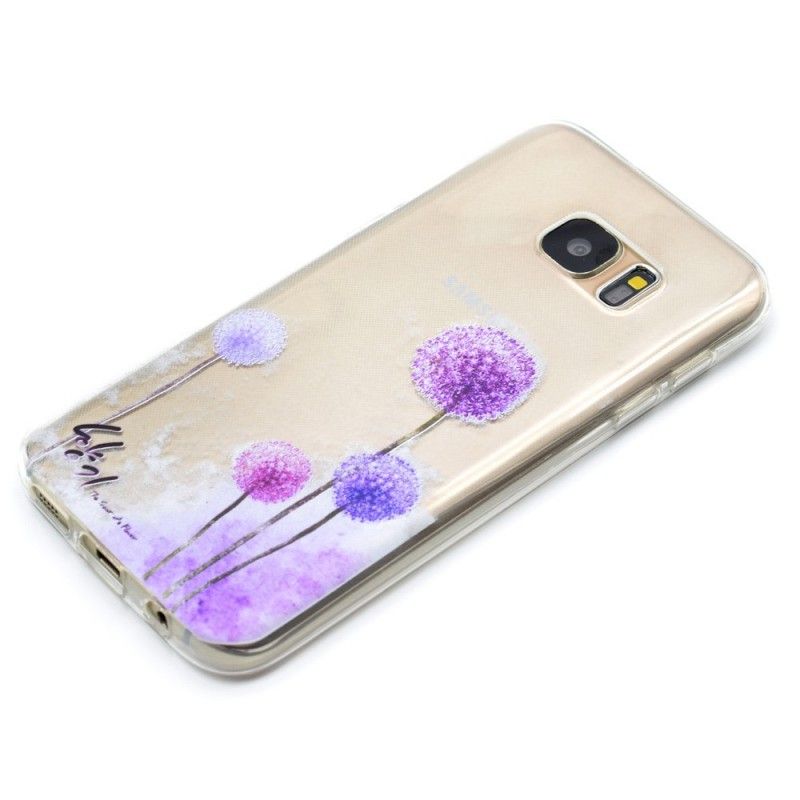Hoesje Samsung Galaxy S7 Transparant Gekleurde Paardenbloemen