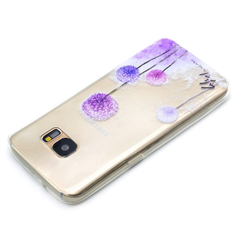 Hoesje Samsung Galaxy S7 Transparant Gekleurde Paardenbloemen
