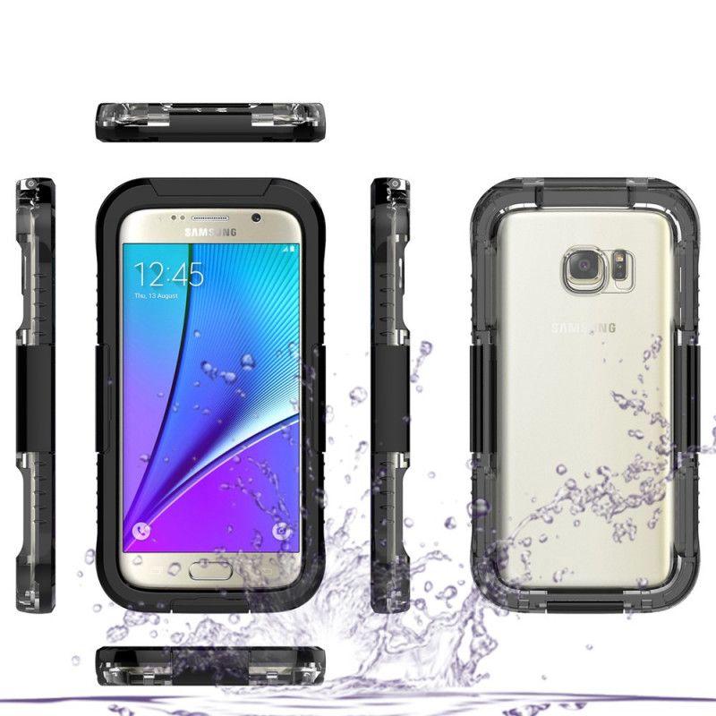 Hoesje Samsung Galaxy S7 Wit Zwart Waterdicht