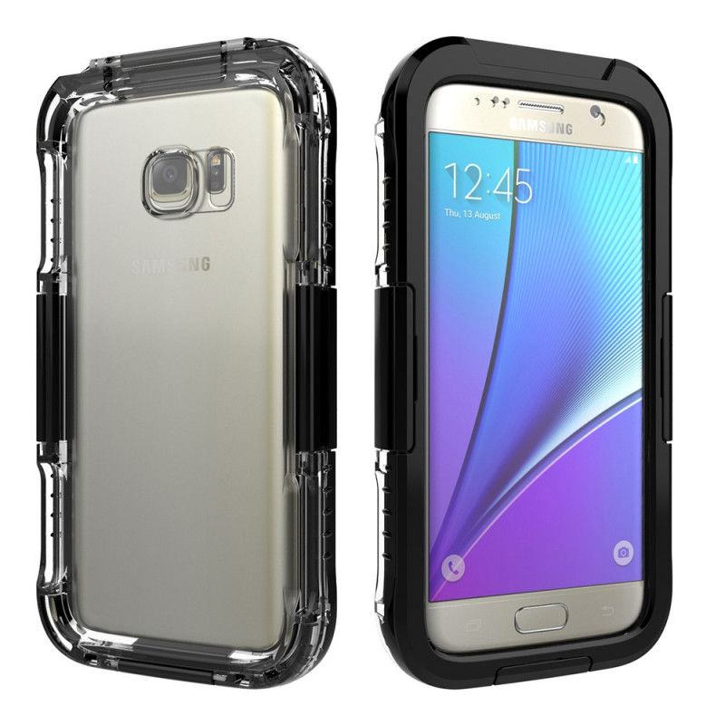 Hoesje Samsung Galaxy S7 Wit Zwart Waterdicht