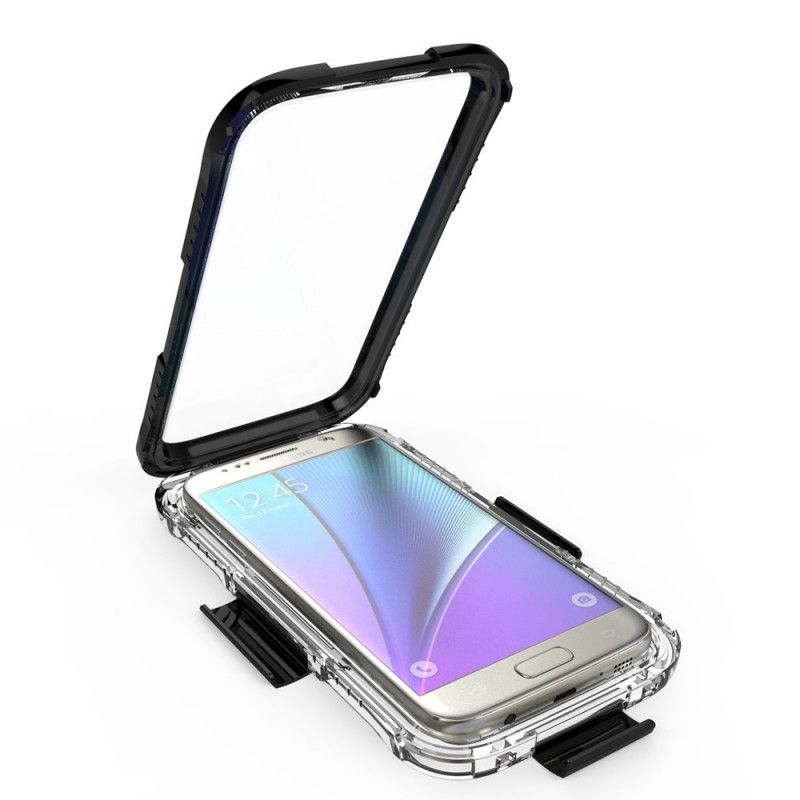 Hoesje Samsung Galaxy S7 Wit Zwart Waterdicht
