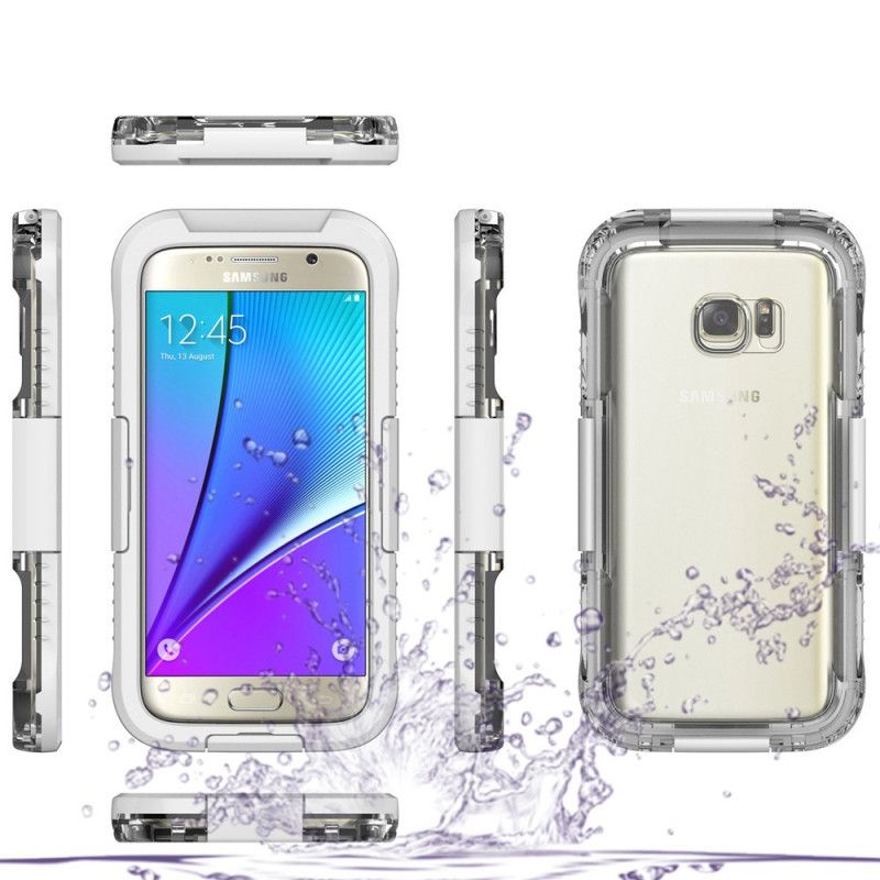 Hoesje Samsung Galaxy S7 Wit Zwart Waterdicht