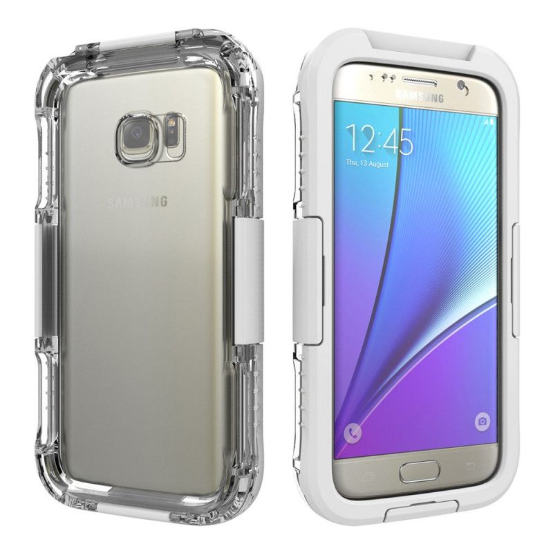 Hoesje Samsung Galaxy S7 Wit Zwart Waterdicht