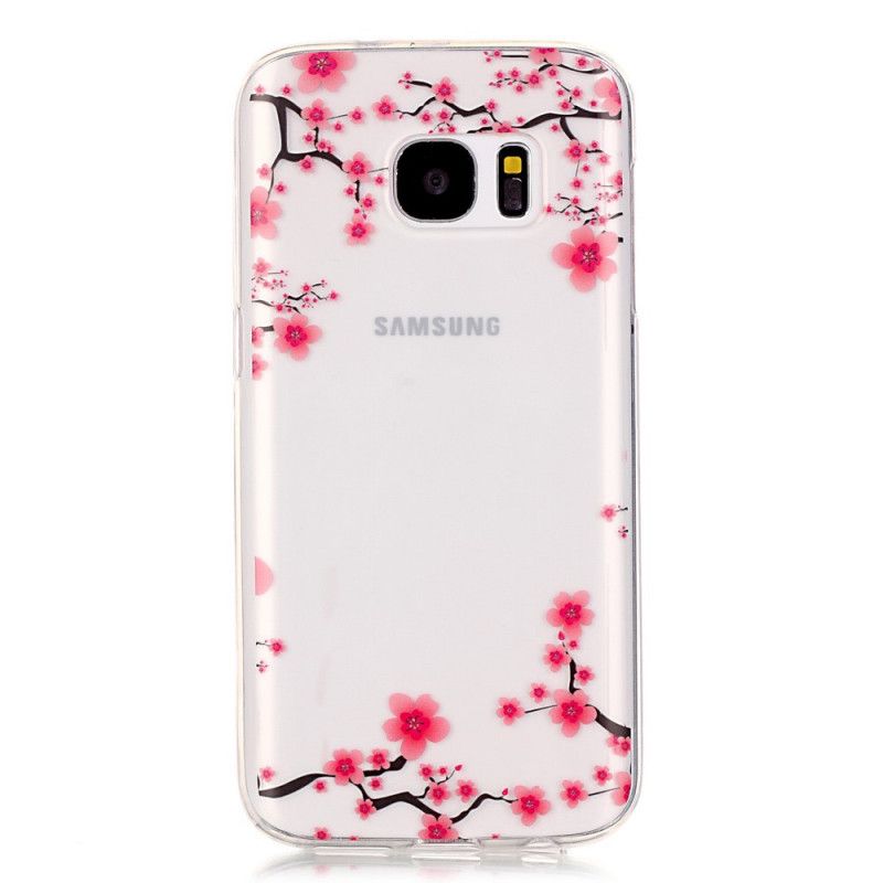Hoesje voor Samsung Galaxy S7 Rood Bloeiende Takken