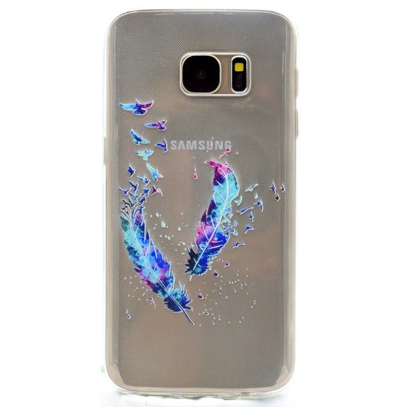 Hoesje voor Samsung Galaxy S7 Transparante Veren