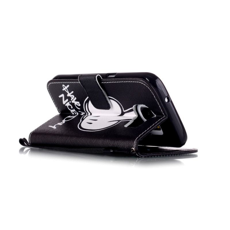 Leren Hoesje Samsung Galaxy S7 Heb Een Nieuwe Dag