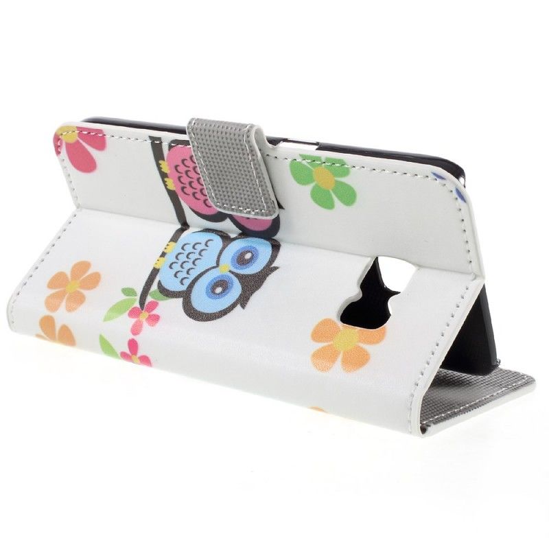 Leren Hoesje voor Samsung Galaxy S7 Uilenfamilie