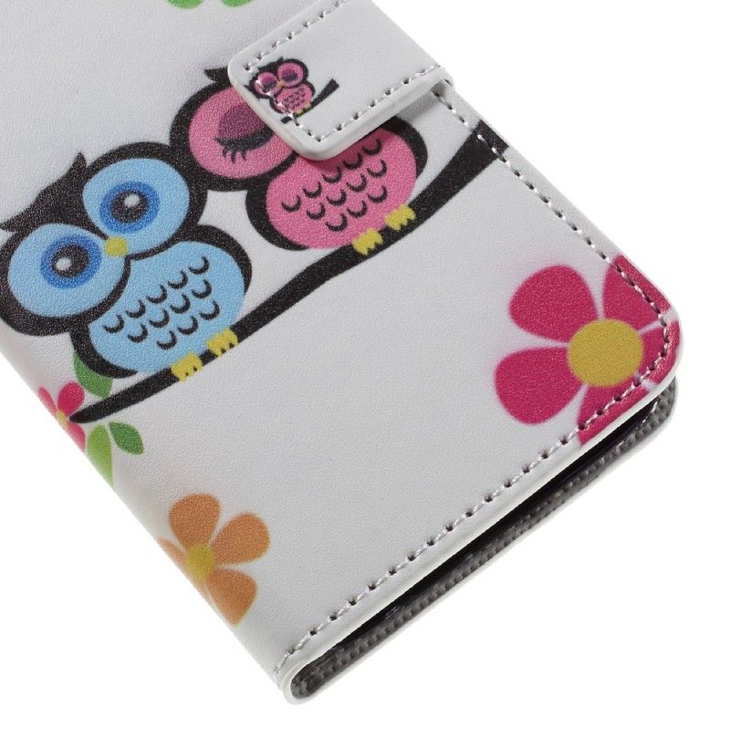 Leren Hoesje voor Samsung Galaxy S7 Uilenfamilie