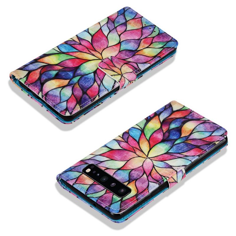 Flip Case Leren Samsung Galaxy S10 5G Optische Kleur