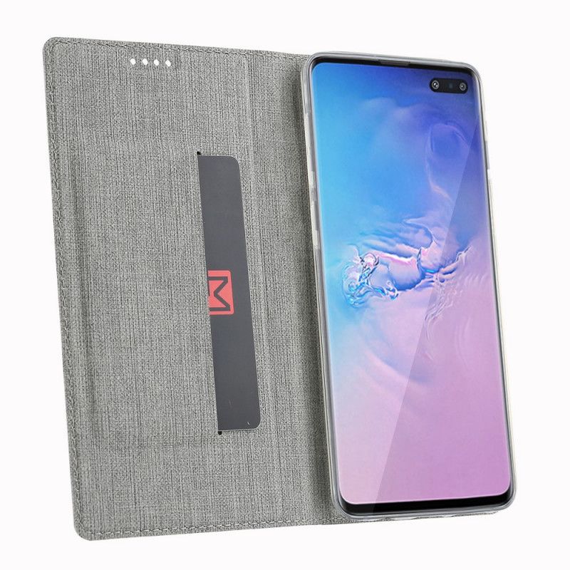 Folio-hoesje Samsung Galaxy S10 5G Grijs Zwart Getextureerde Vili Dmx