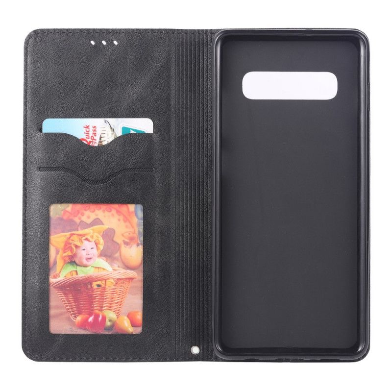Folio-hoesje Samsung Galaxy S10 5G Rood Zwart Retro Azns
