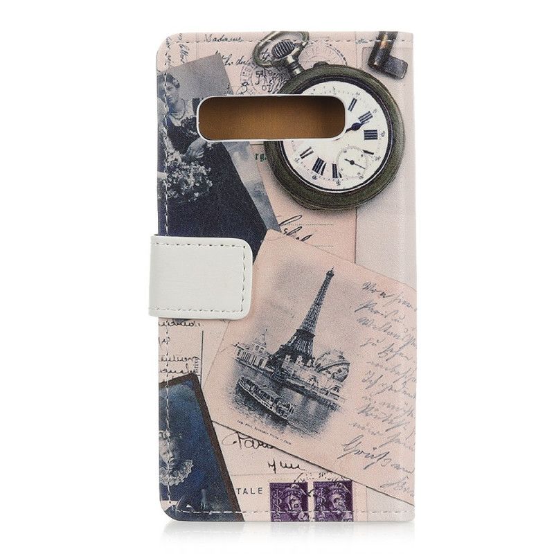 Leren Hoesje Samsung Galaxy S10 5G Eiffeltoren Van De Dichter