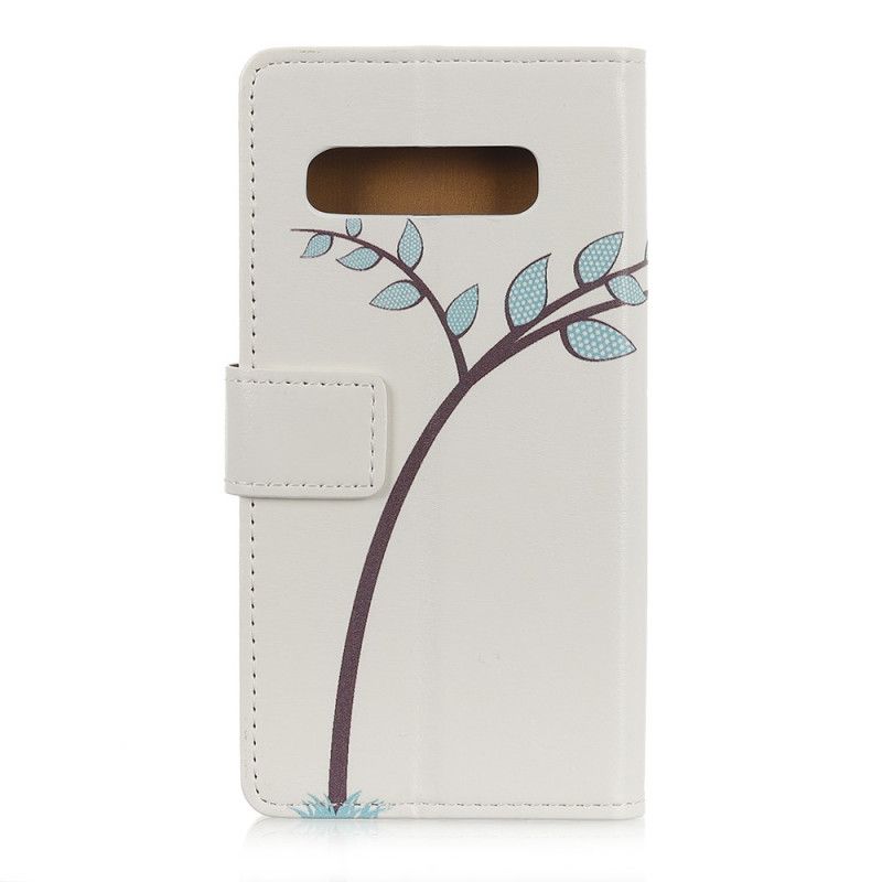 Leren Hoesje Samsung Galaxy S10 5G Paar Uilen In De Boom