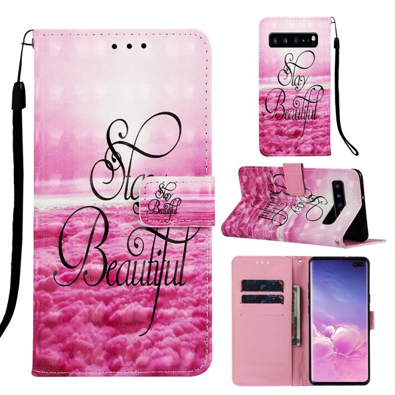 Leren Hoesje Samsung Galaxy S10 5G Telefoonhoesje Blijf Mooi