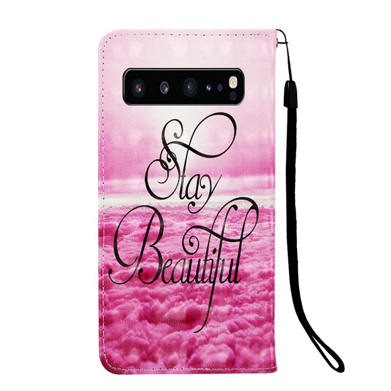 Leren Hoesje Samsung Galaxy S10 5G Telefoonhoesje Blijf Mooi