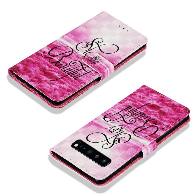 Leren Hoesje Samsung Galaxy S10 5G Telefoonhoesje Blijf Mooi