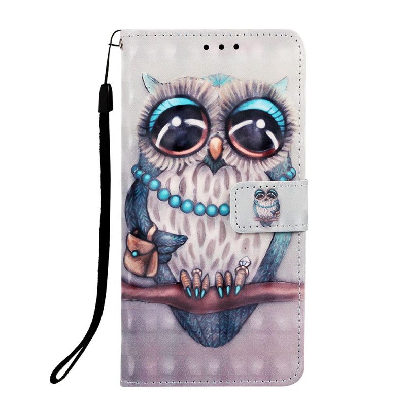 Leren Hoesje Samsung Galaxy S10 5G Telefoonhoesje Juffrouw Uil