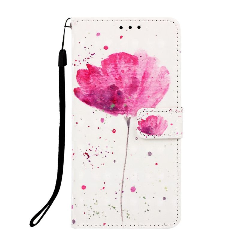 Leren Hoesje voor Samsung Galaxy S10 5G Aquarel Klaproos