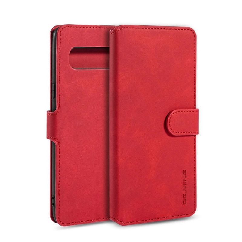 Leren Hoesje voor Samsung Galaxy S10 5G Grijs Zwart Dg.Ming