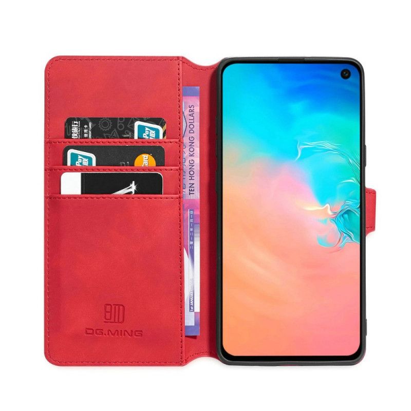 Leren Hoesje voor Samsung Galaxy S10 5G Grijs Zwart Dg.Ming